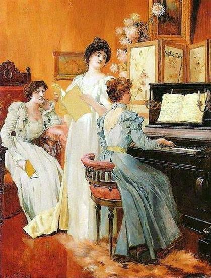 Oscar Pereira da Silva Music Time Germany oil painting art